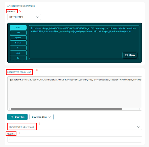 iproyal review - Extracting your generated proxies