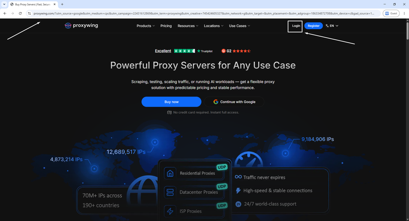 proxywing review - create or log in to your account