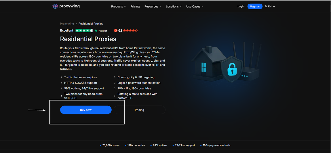 proxywing review - purchase a proxy plan