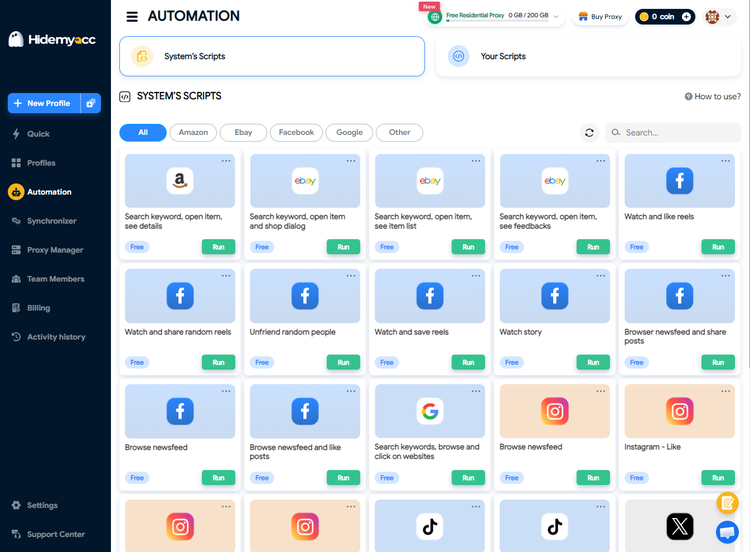 Hidemyacc review - automation scripts