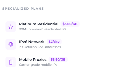 proxyomega review - three types of proxies