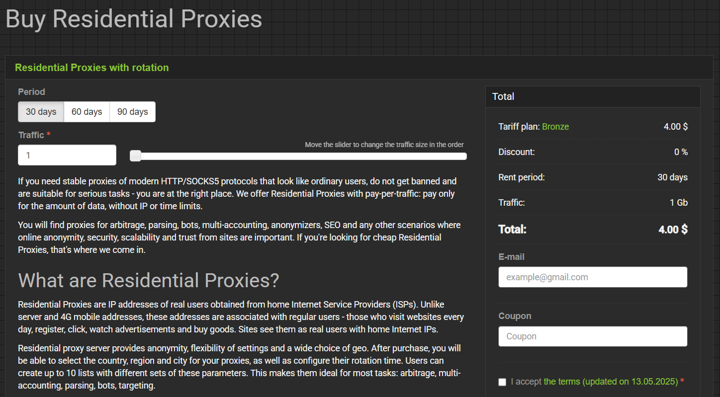 proxysio review - residential proxy price