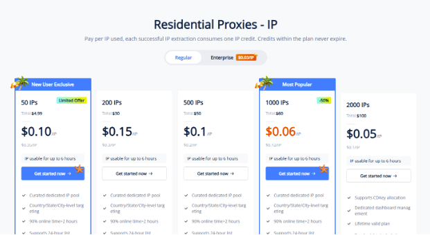 711proxy review - Prices for residential proxies (pay per IP) plans