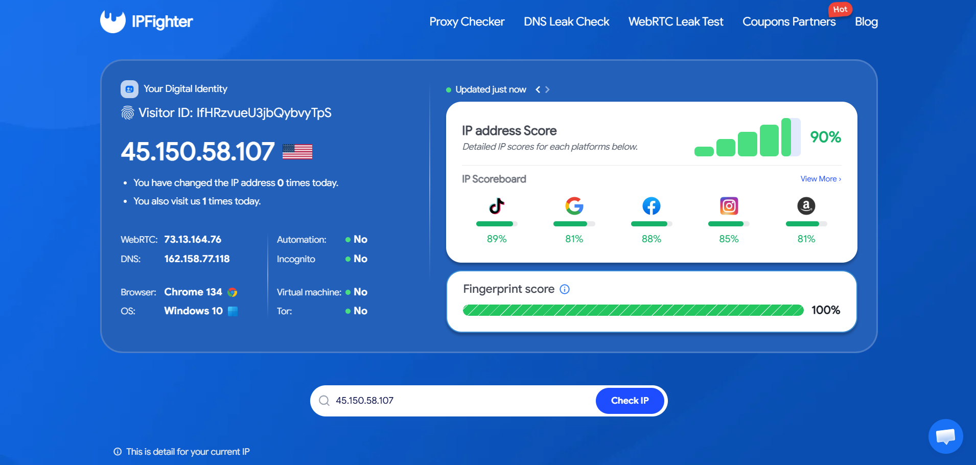 ip reputation - check ip reputation on ipfighter