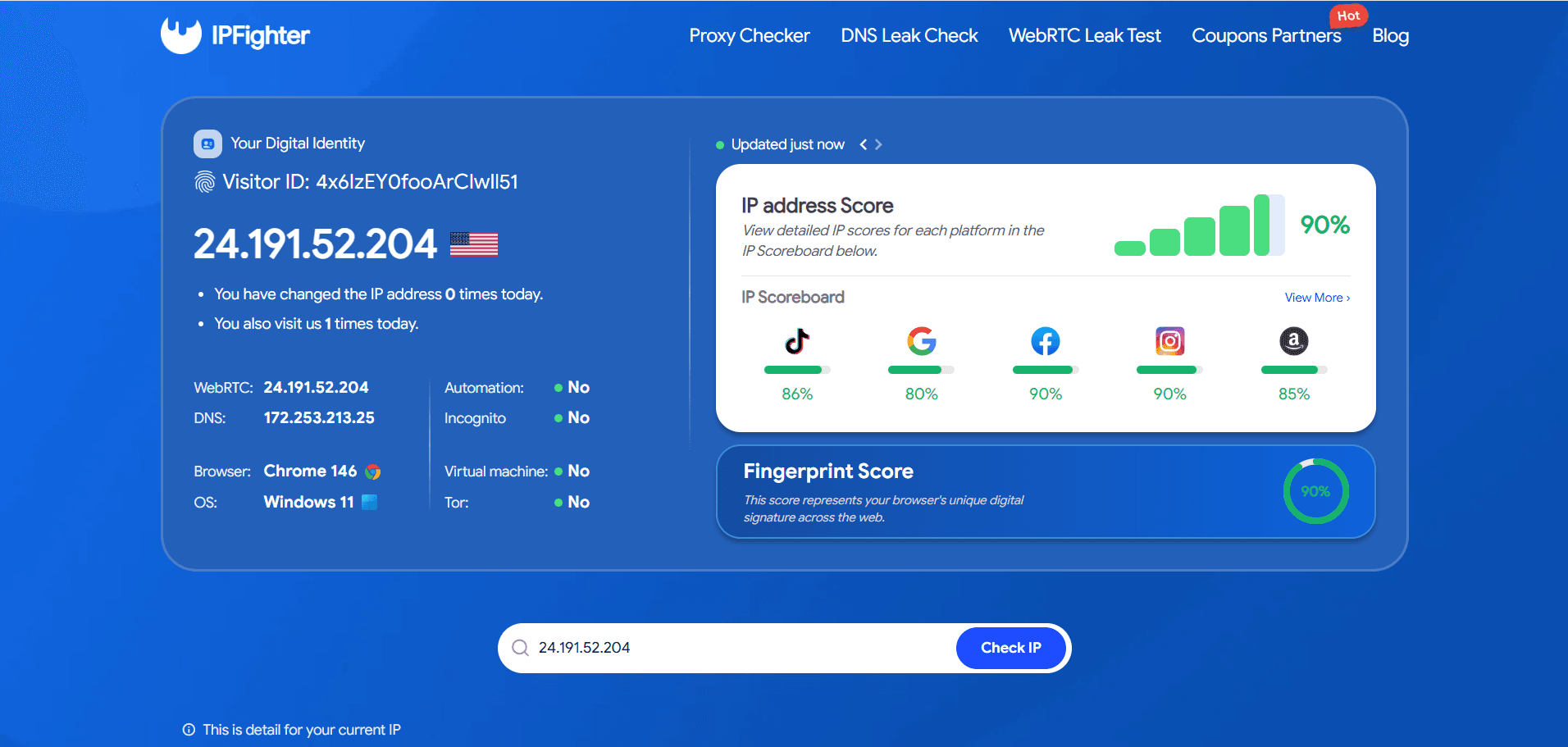 ip pool - ip check on ipfighter