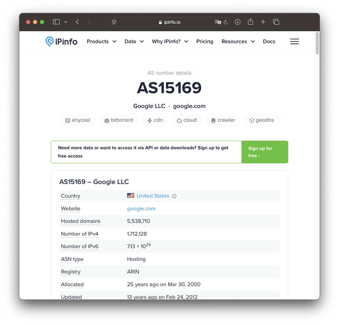 asn lookup - IPinfo.io is one of the ASN Lookup tools