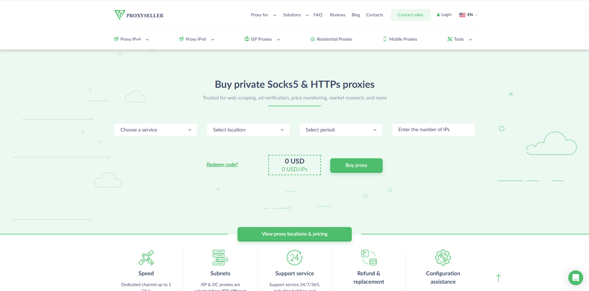 elite proxy - proxy-seller homepage