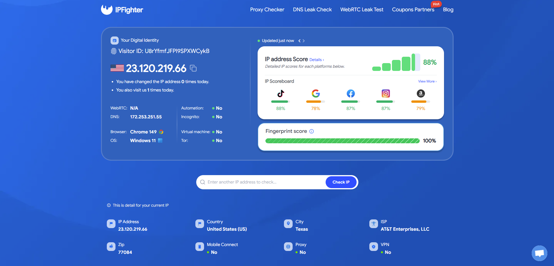 best free proxy sites - check ip on ipfighter