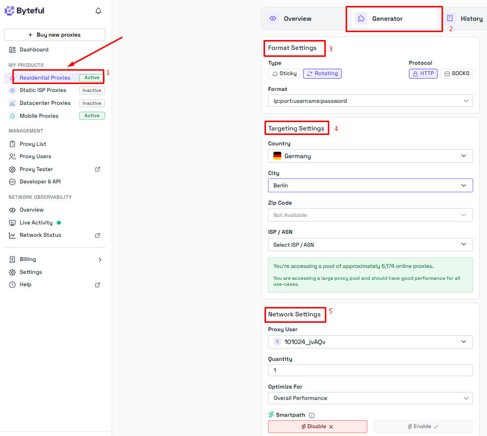byteful review - Configure your proxy
