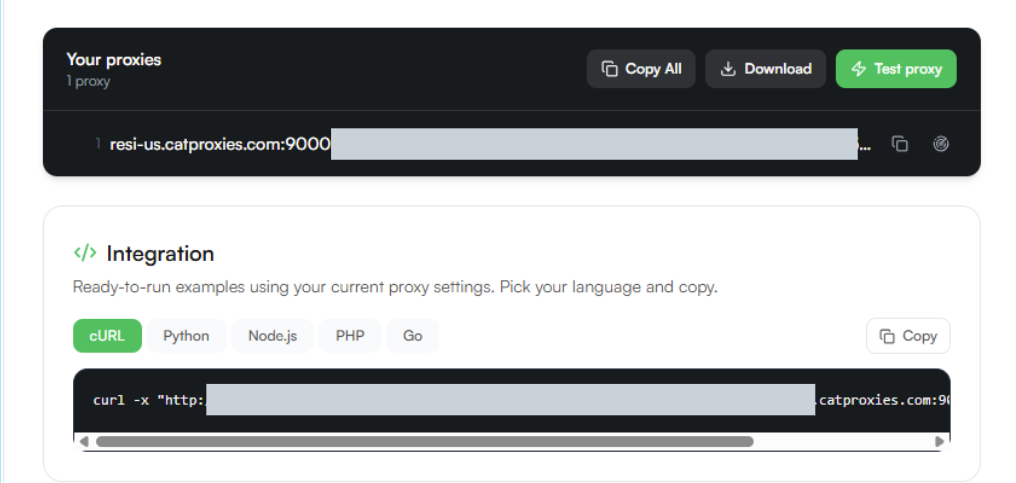 catproxies review - generate and copy