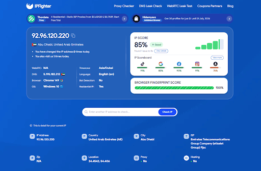 iproyal review - Check proxy on IPFighter