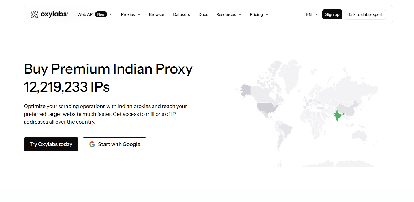 India proxy - Oxylabs