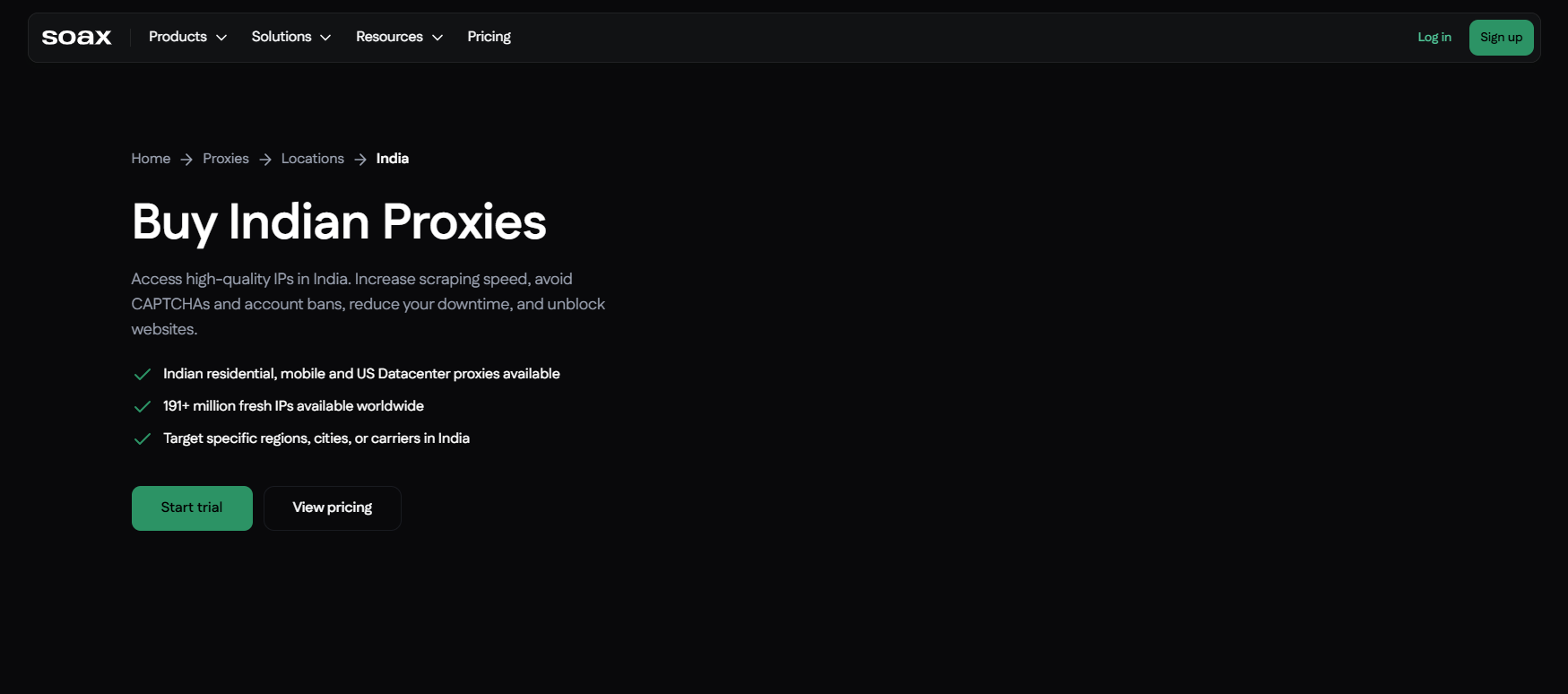 India proxy - SOAX