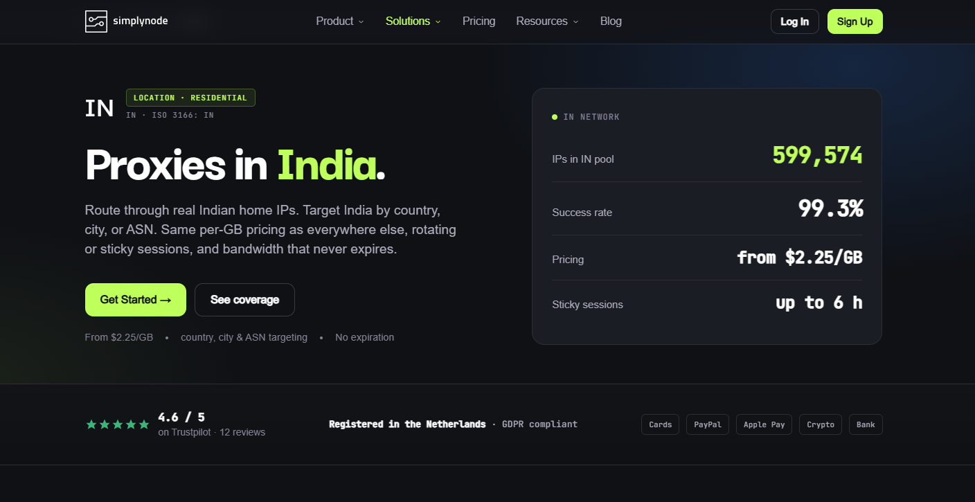 India proxy - Simplynode