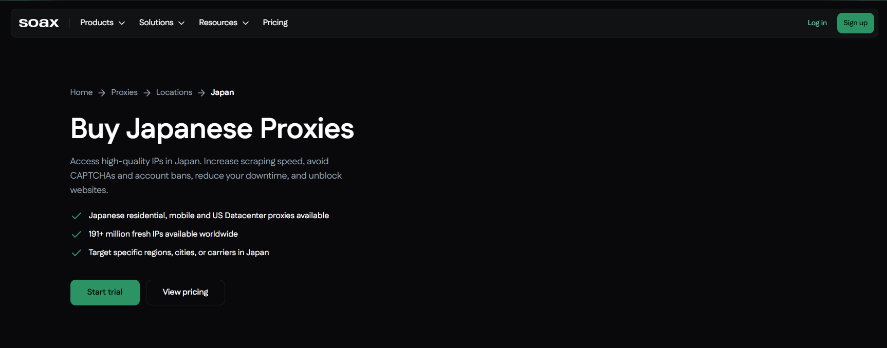 japan proxy - soax