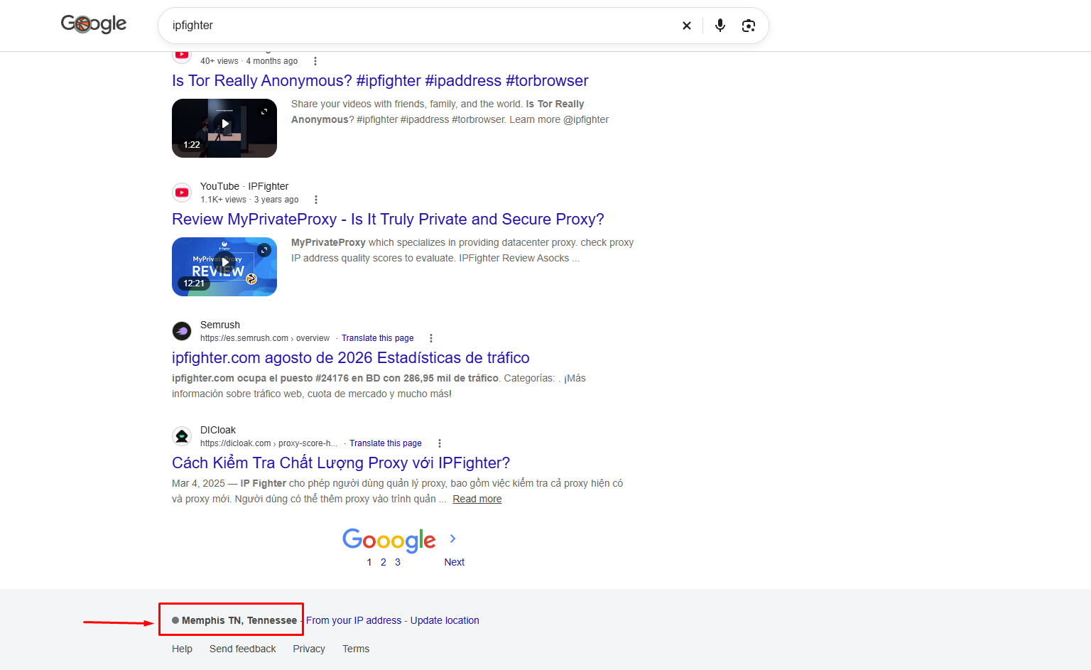 proxycove review - check on the google search bar