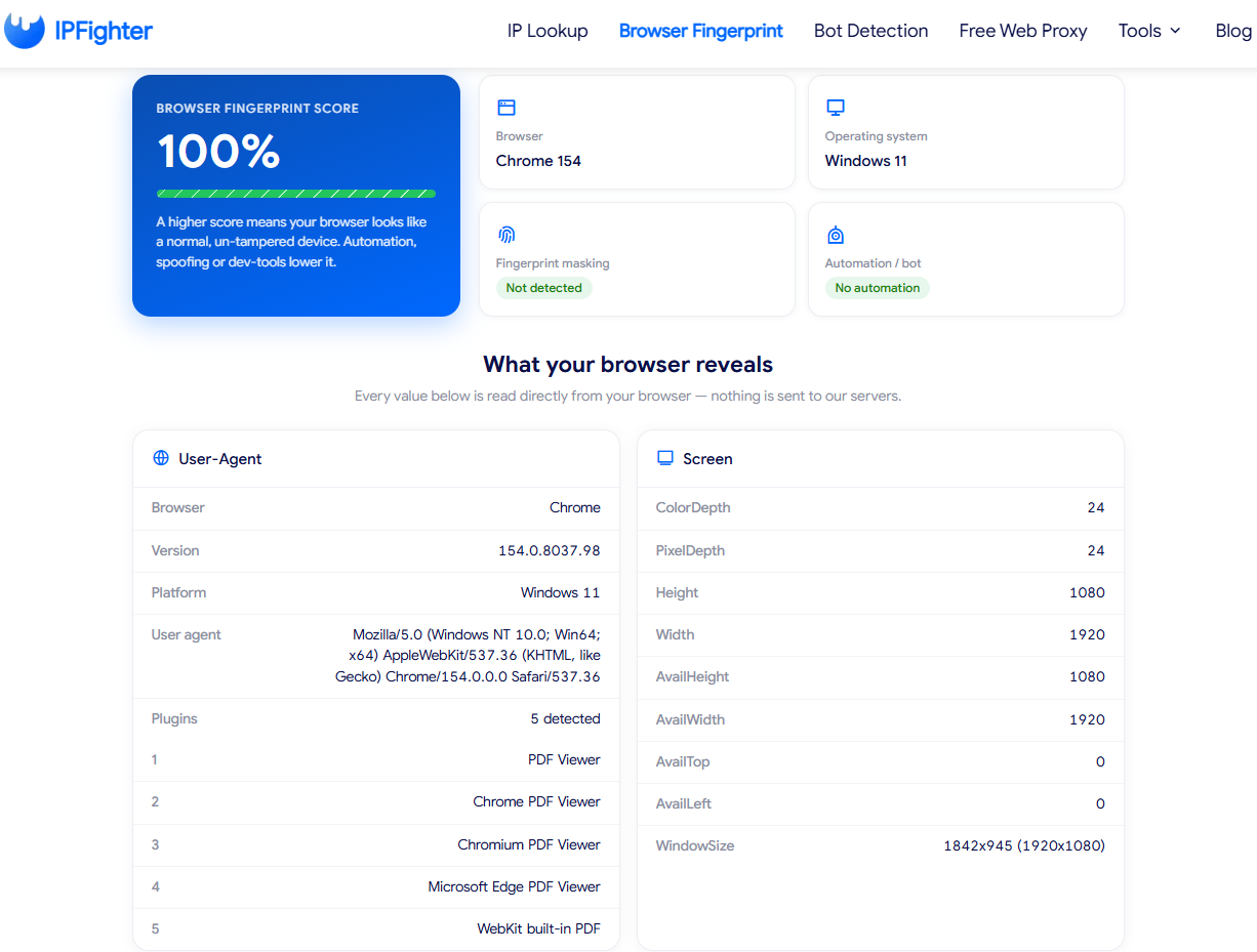Hidemyacc review - ipfighter browser fingerprint