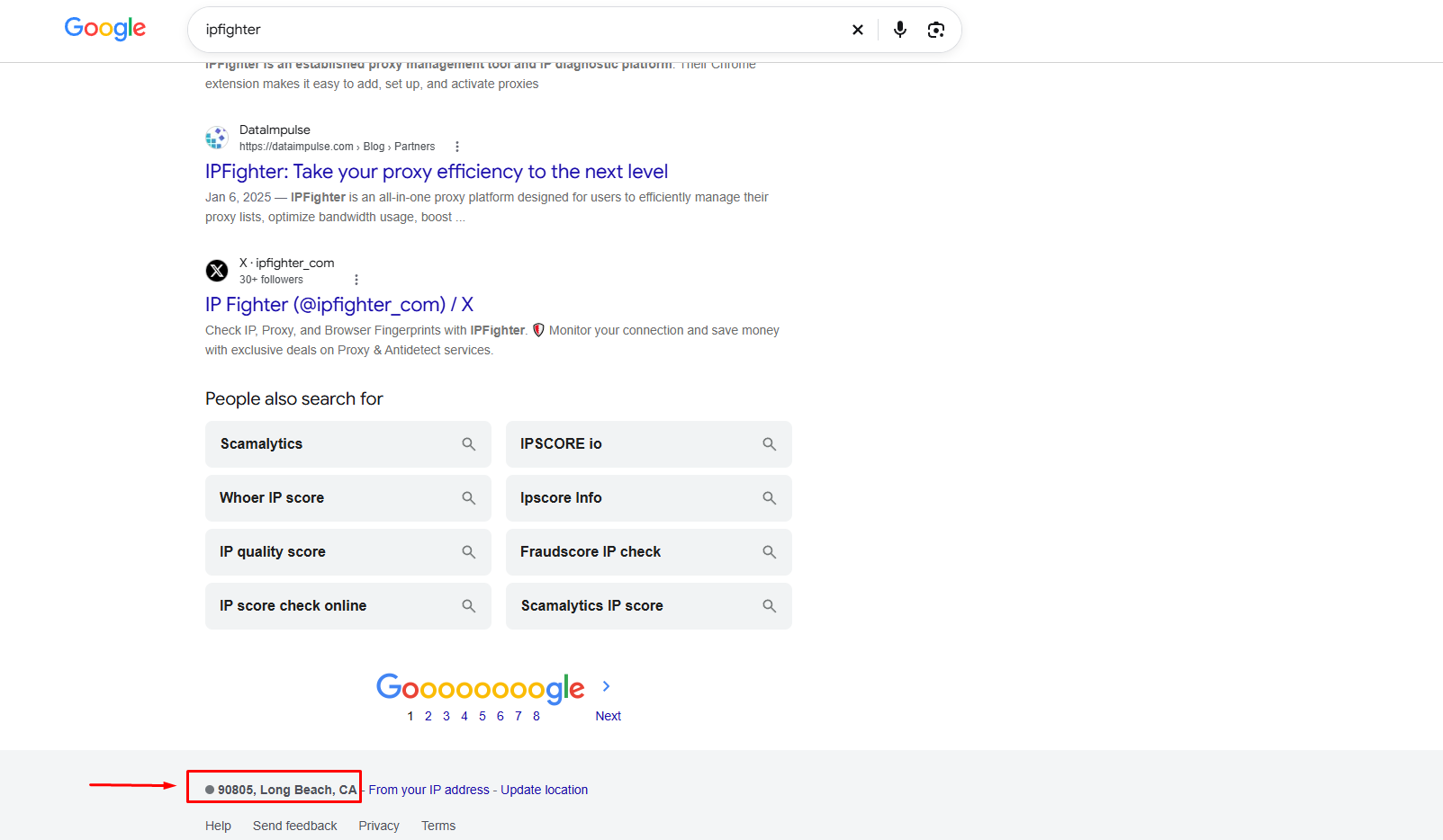 ipfoxy review - Check on the Google search bar