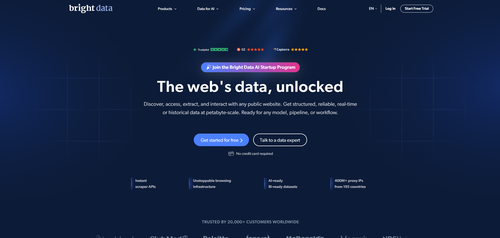 mobile proxy - bright data homepage