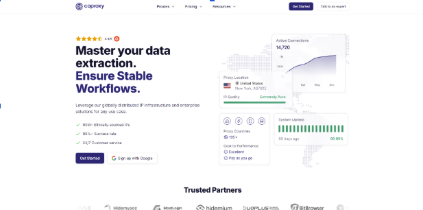best residential proxy providers in 2026 - CoProxy homepage