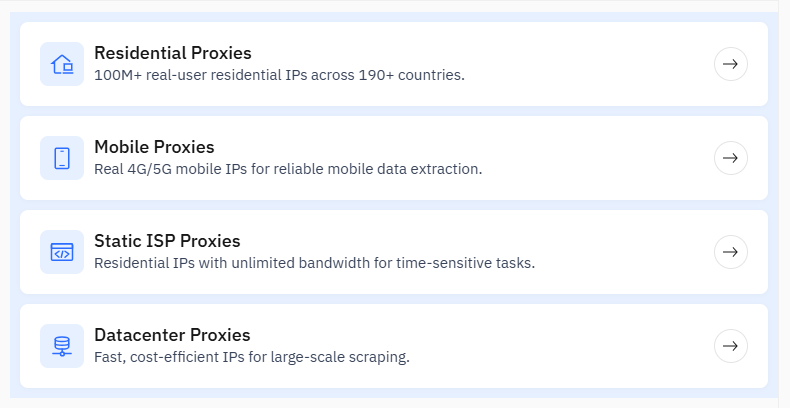 thordata review - proxy types