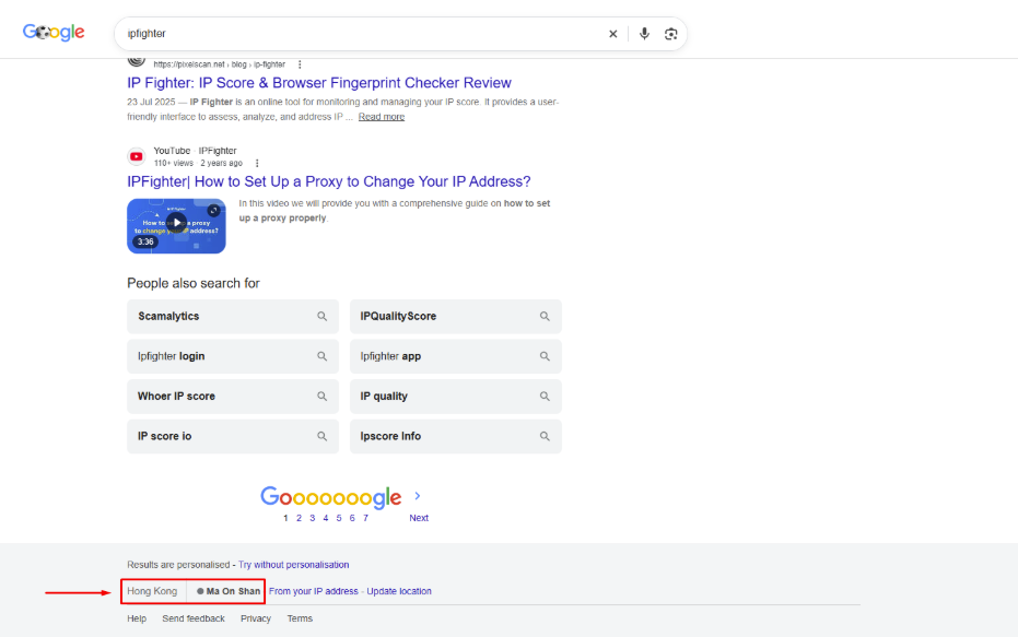 thordata review - check on the Google search bar