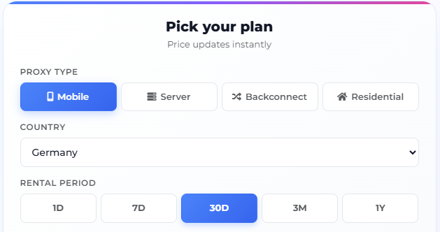 mobileproxyspace review - proxy types