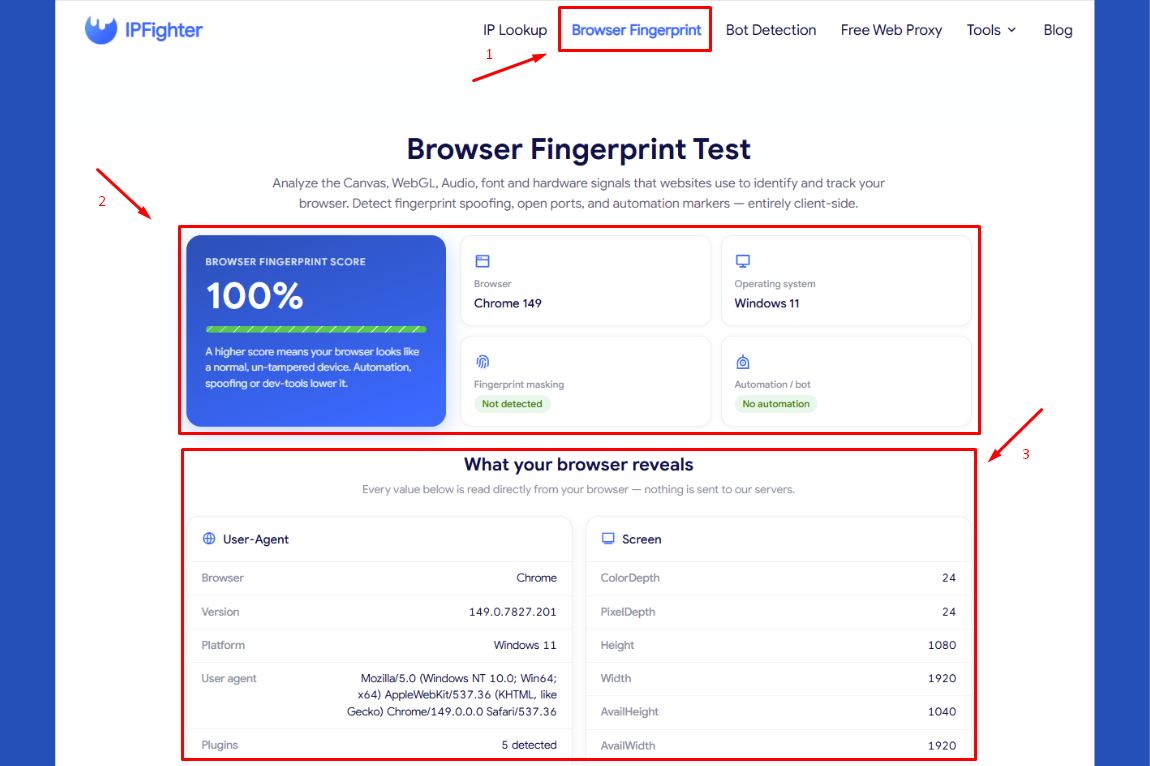 how to check browser fingerprint - how to run a browser fingerprint check
