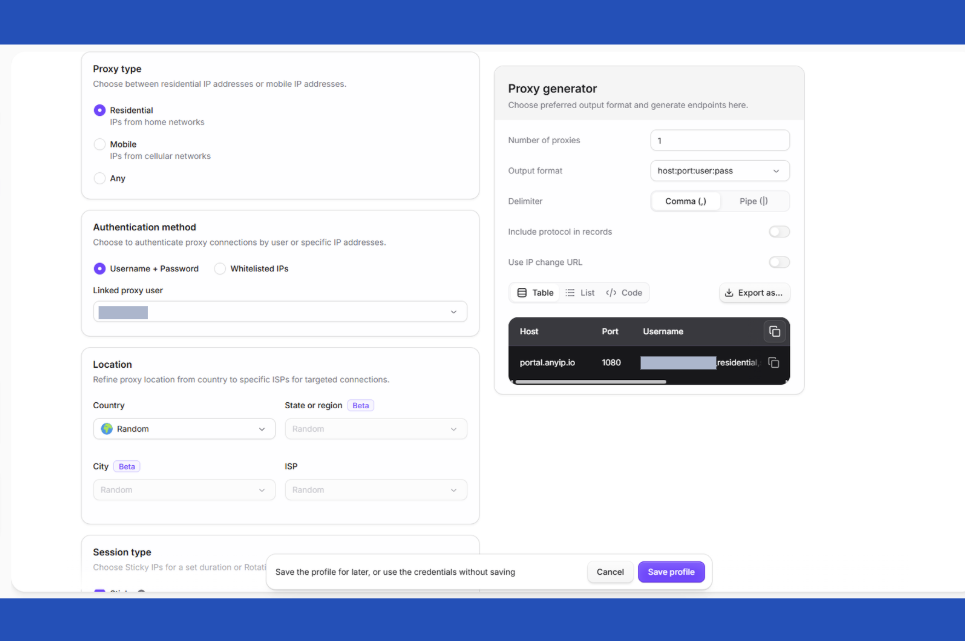 anyip review - configure your proxy