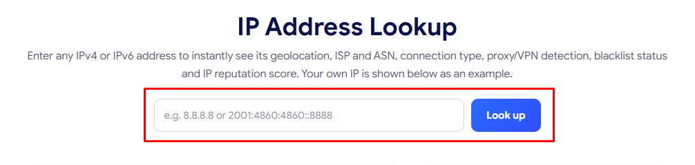 ip reputation check - enter a specific ip if needed