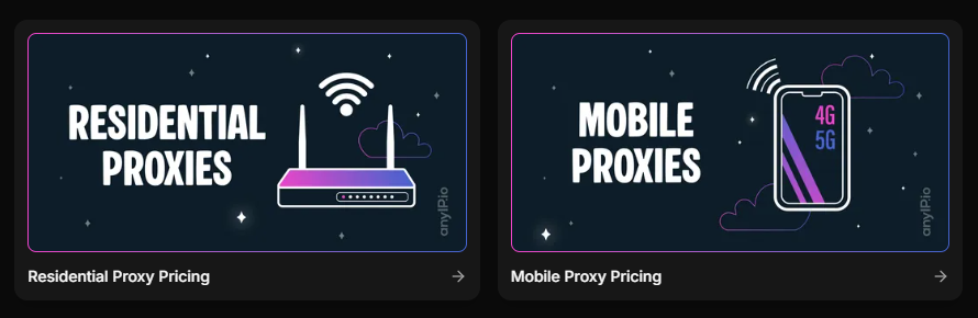 anyip review - proxy types