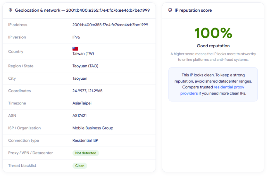 anyip review - ip lookup results on ipfighter