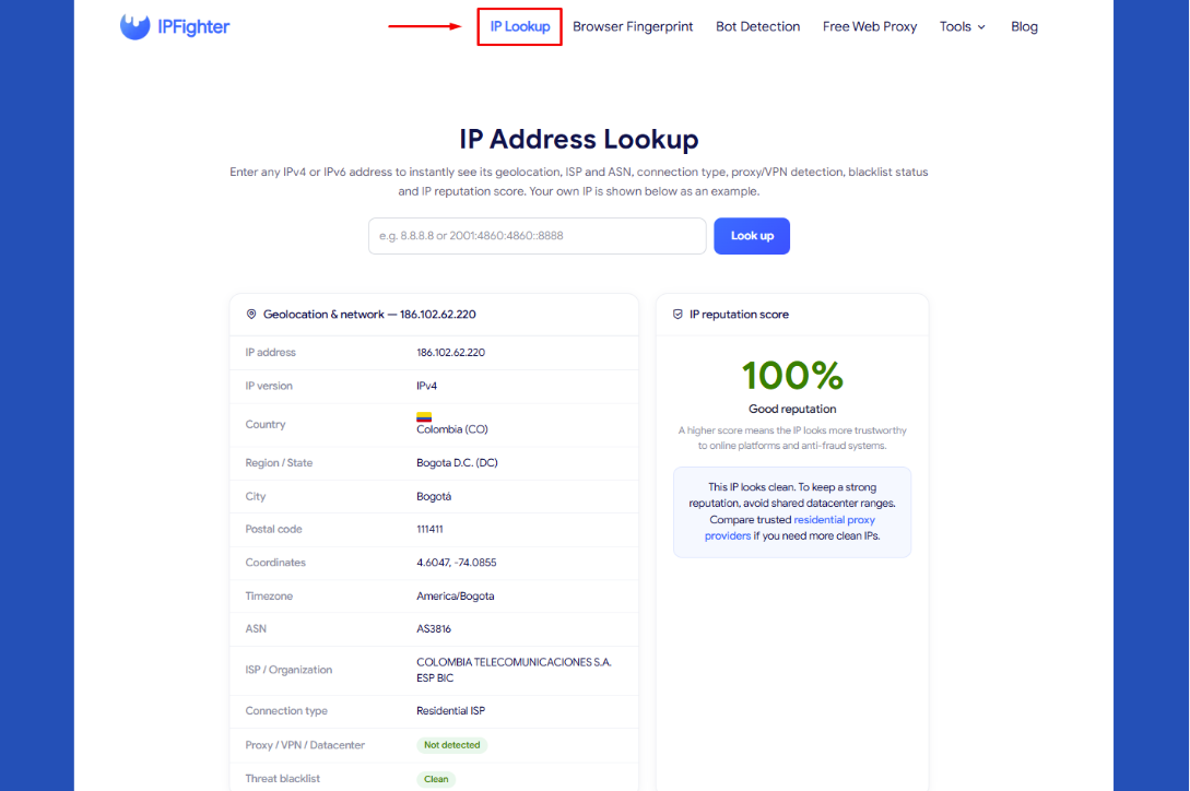 ip reputation check - ip lookup tool