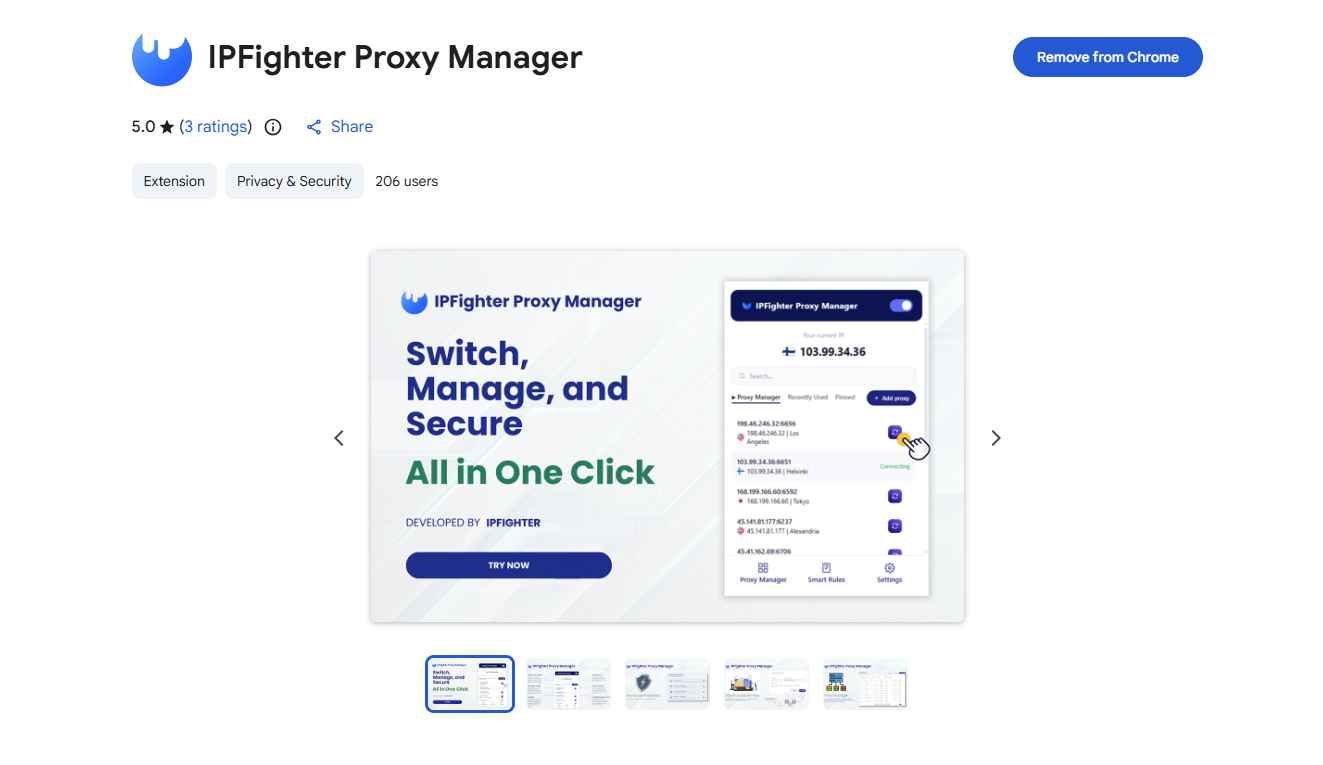 anonymous proxies review - ipfighter proxy manager extension