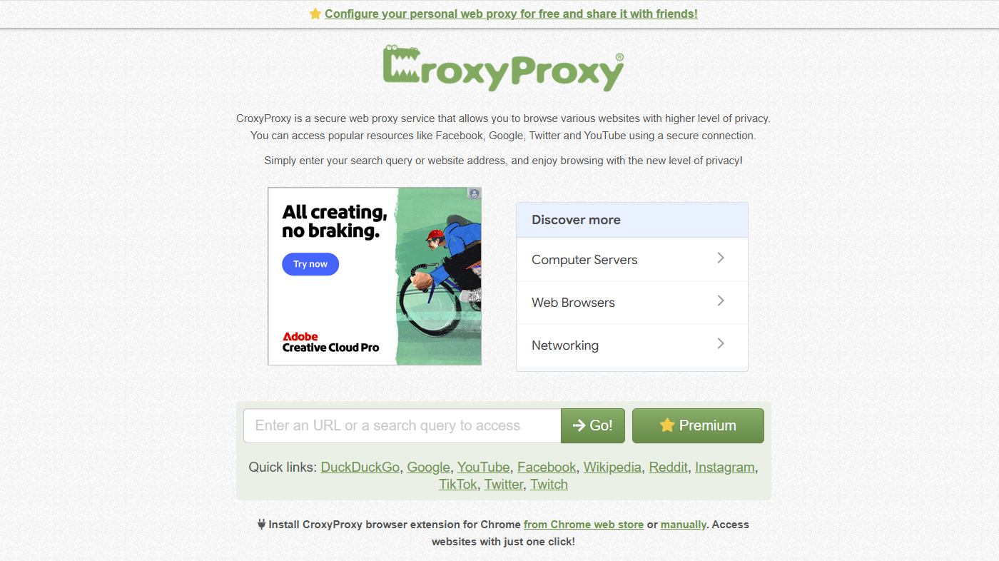 best free proxy sites - free web proxy on croxyproxy