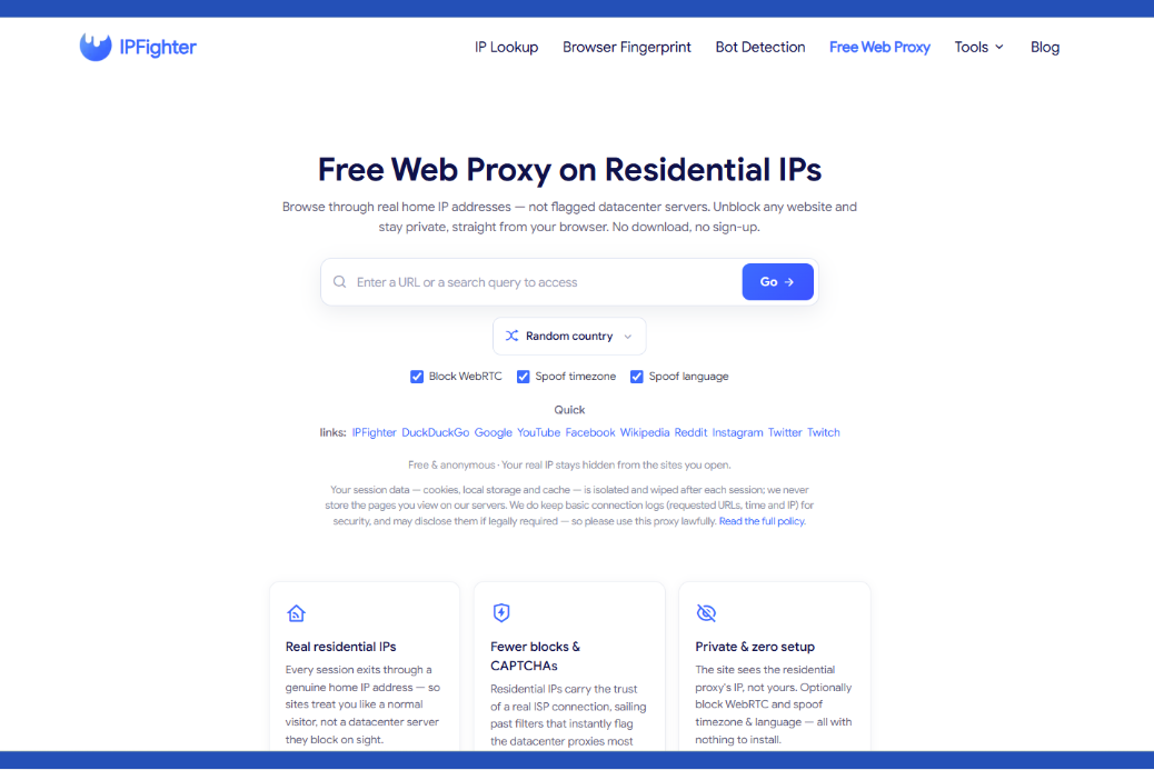 best free proxy sites - free web proxy on ipfighter
