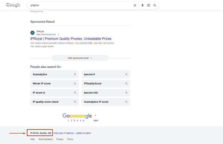 proxy001 review - check on the google search bar