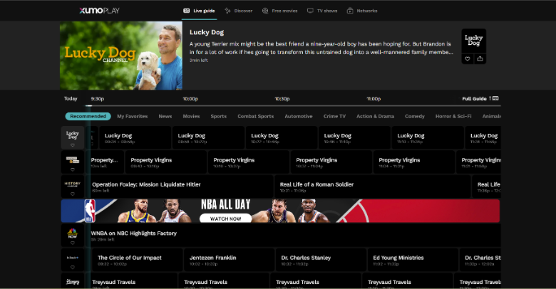 unblocked movies - xumo play homepage