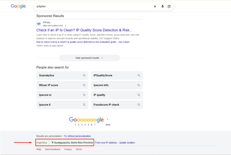 proxyempire review - check on the google search bar
