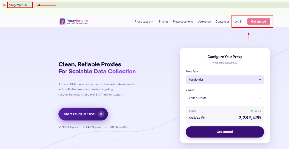 proxyempire review - create or log in