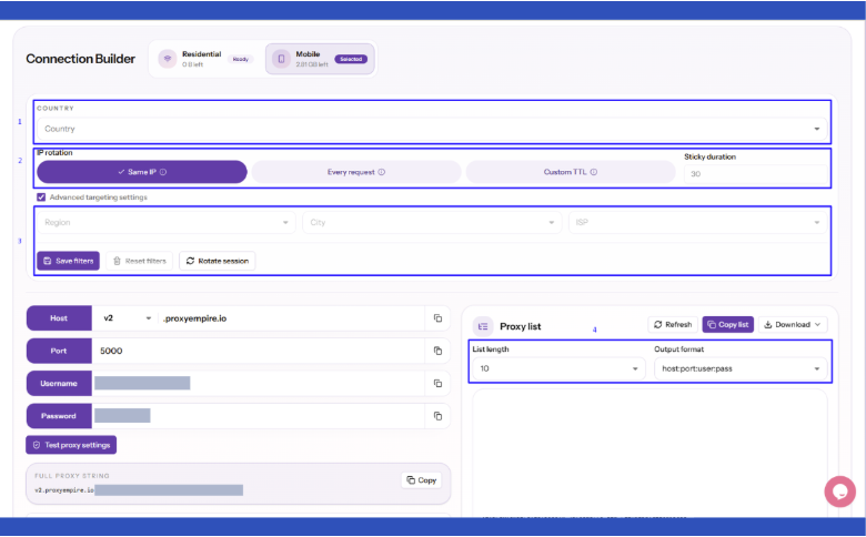 proxyempire review - configure your proxy