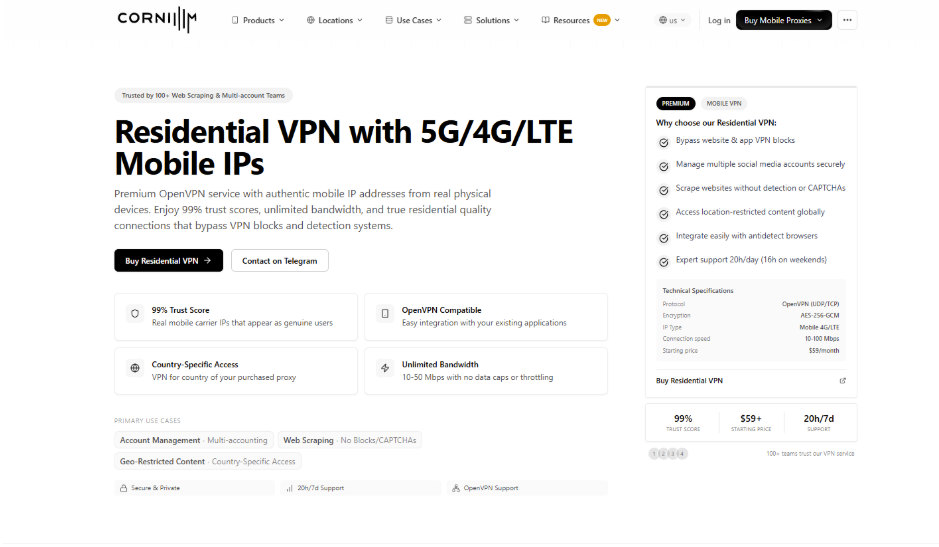 coronium review - residential vpn