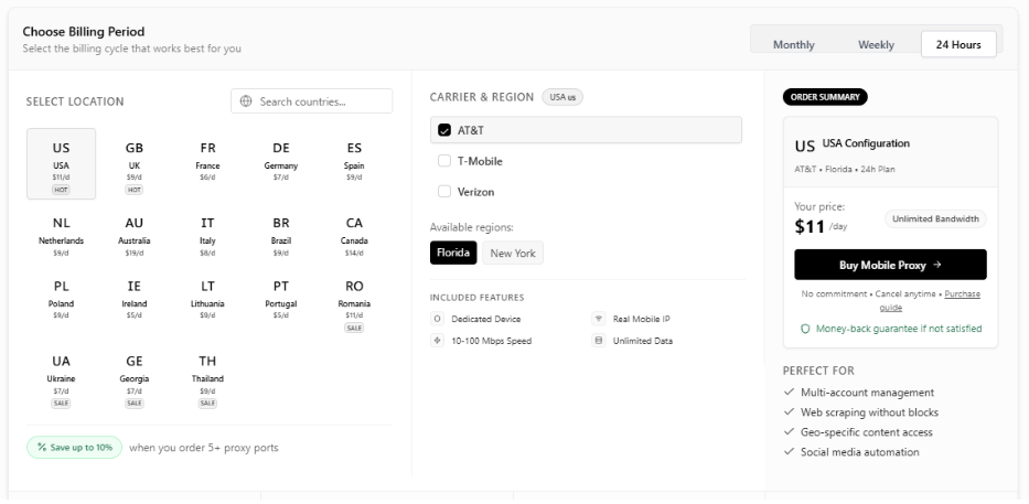 coronium review - prices for mobile proxies plan