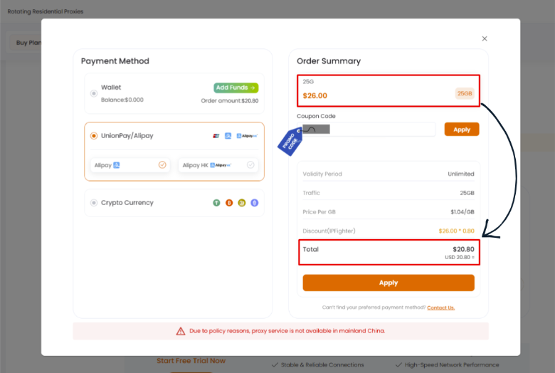 rapidproxy review - purchase a proxy plan