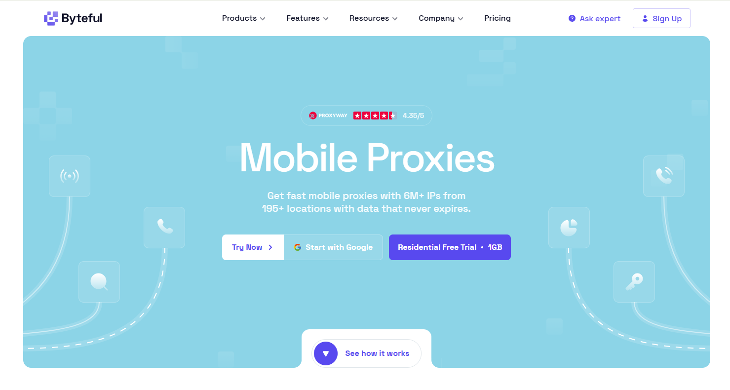 best mobile proxy providers in 2026 - byteful homepage