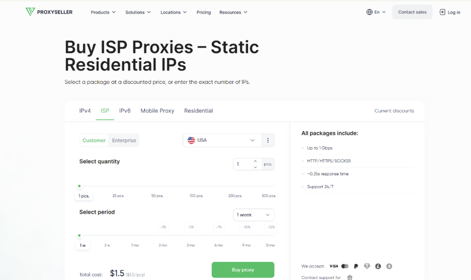 best isp proxy providers - proxy=seller homepage