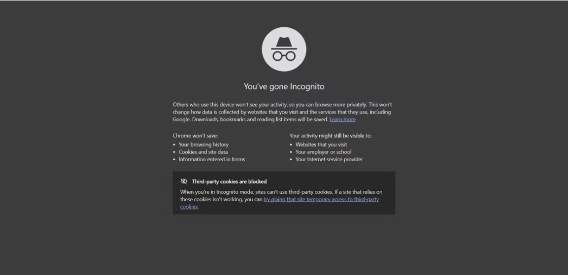 anonymous browsing - browsing in incognito
