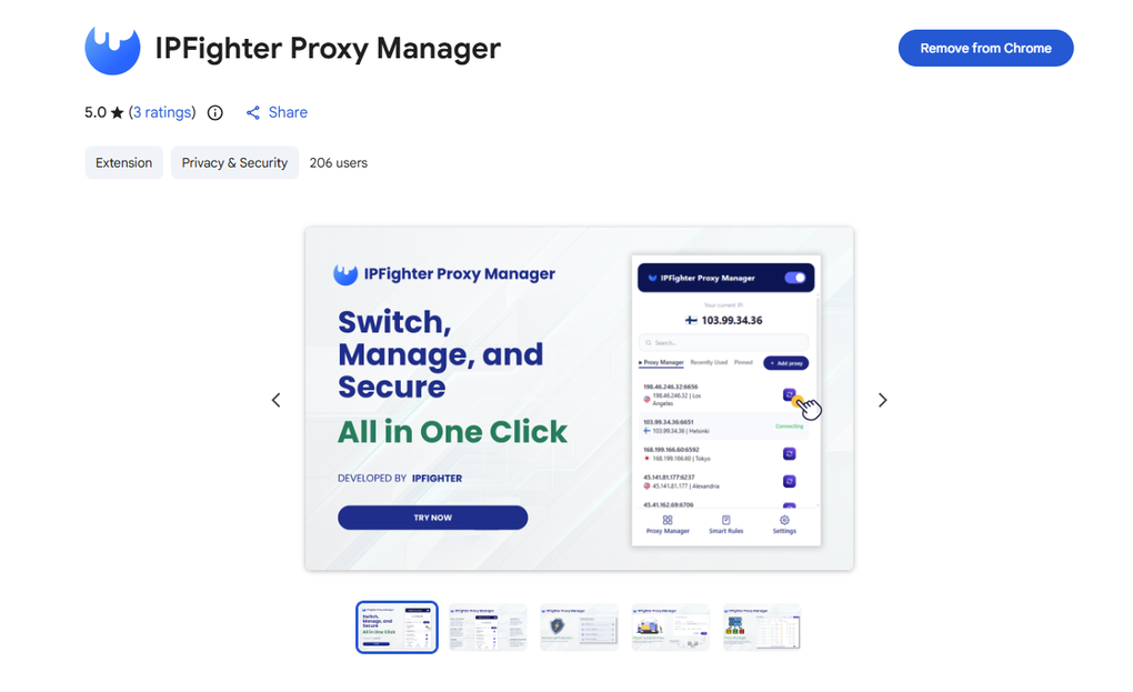 proxycove review - ipfighter proxy manager extension
