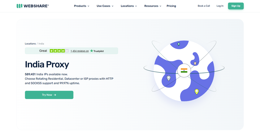 India proxy - Webshare