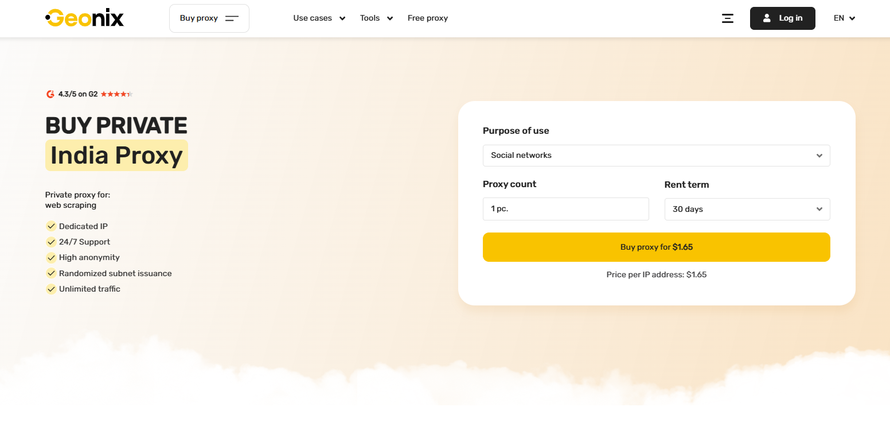 India proxy - Geonix